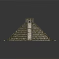 Ancient Stone Pyramid Architecture With Tiered Steps And Temple On Top